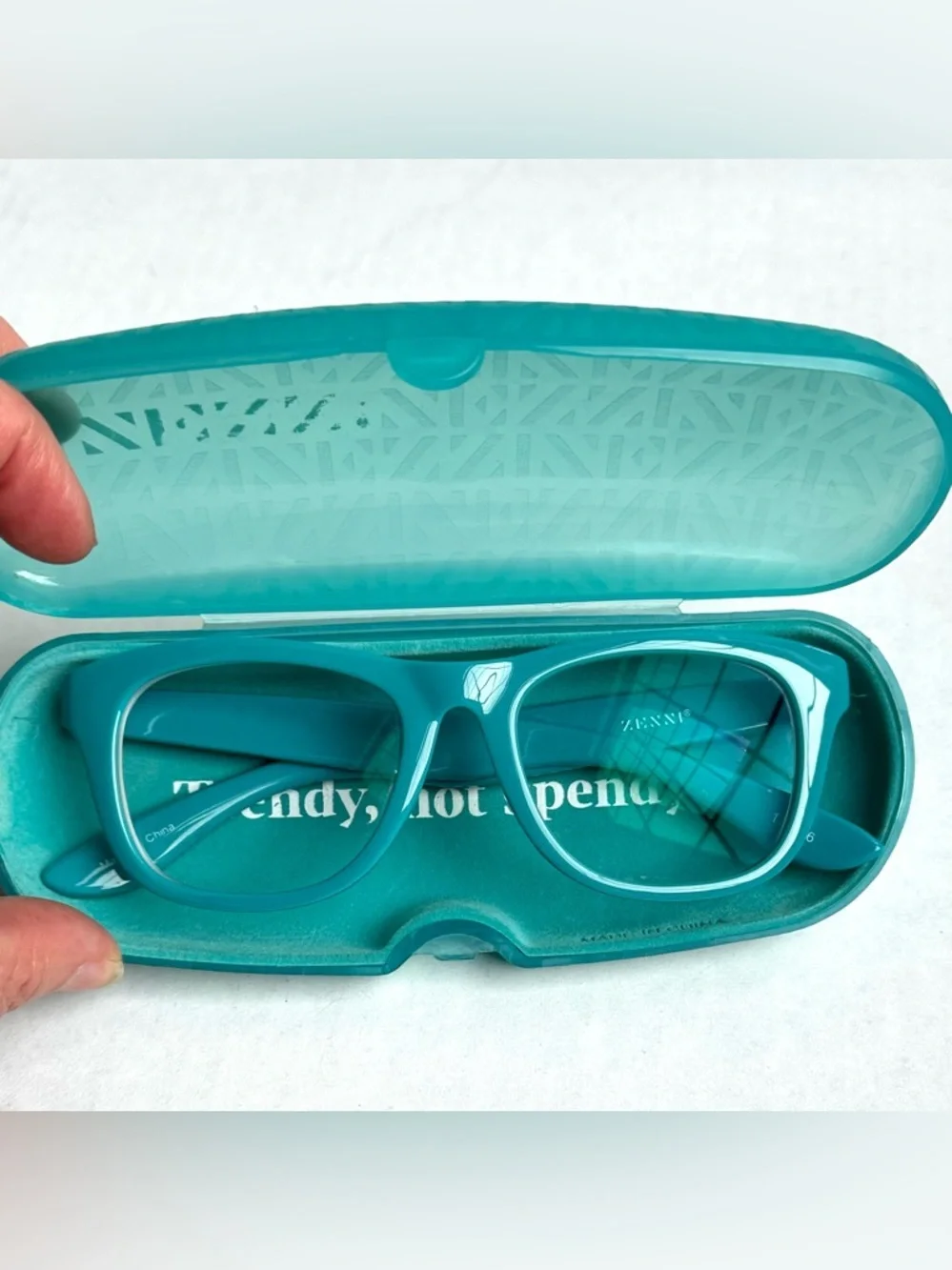 Zenni Teal Green Thick Rim Quirky Trendy Cat Eye Frames (old prescription)